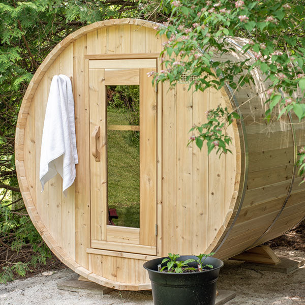 Harmony Barrel Sauna — Complete Kit (HUUM HIVE 6kW + Saunalumin Lighting)