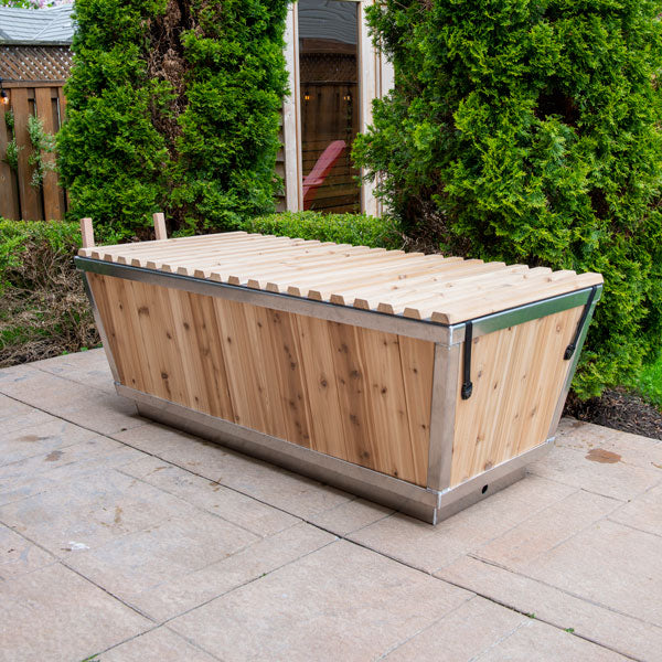 The Polar Plunge Tub — Complete Kit (Penguin Chiller + Knotty Cedar Roll-Up Cover)