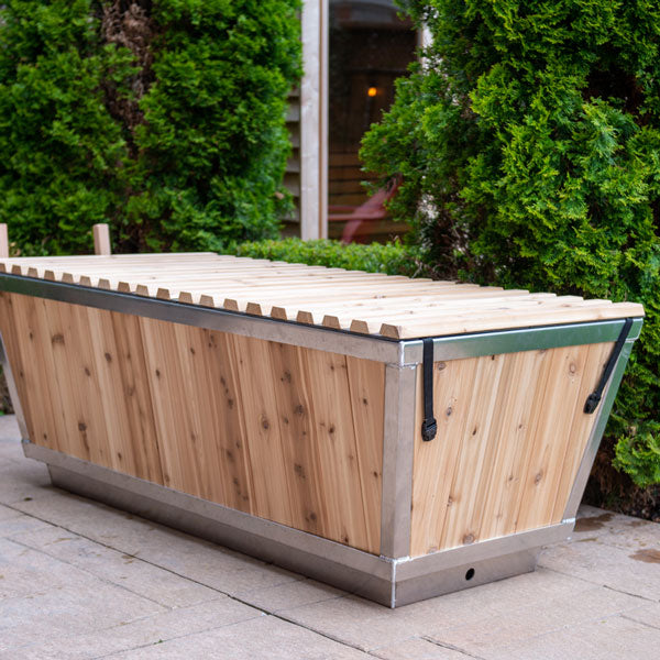 The Polar Plunge Tub — Complete Kit (Penguin Chiller + Knotty Cedar Roll-Up Cover)