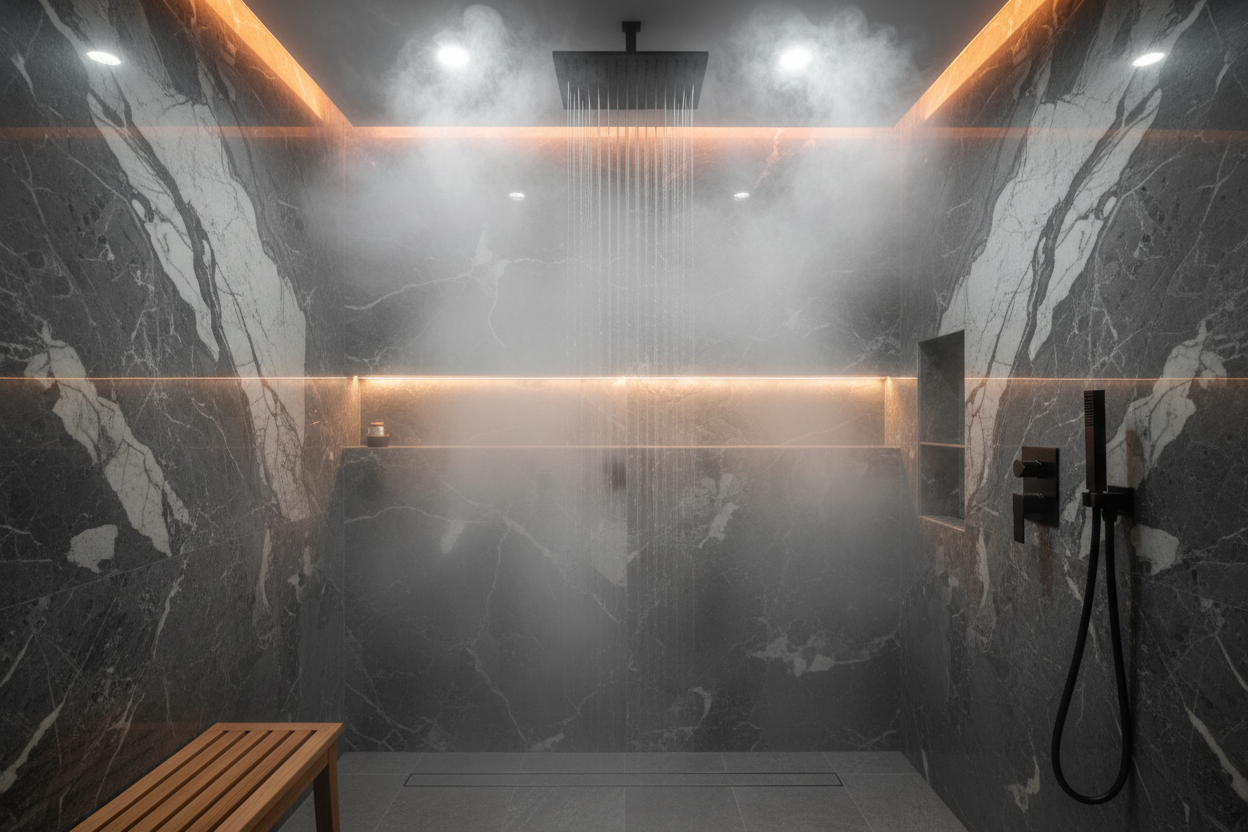 luxury shower steam